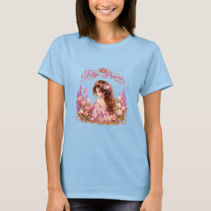 T-shirt Illustration florale aquarelle de princesse élégan
