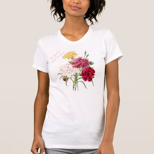 T-shirt Illustration florale de la carnation vintage (Devant)