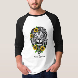 T-shirt Illustration florale Lion et Tournesol