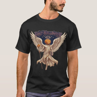 T-shirt Illustration gothique vintage de citrouille d'ange