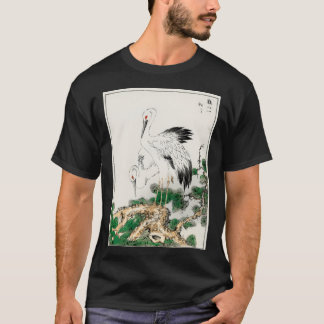 T-shirt Illustration Japonaise De L'Arbre À Pins Et À Boue