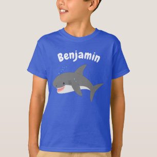 T-shirt Illustration joyeuse du grand requin blanc