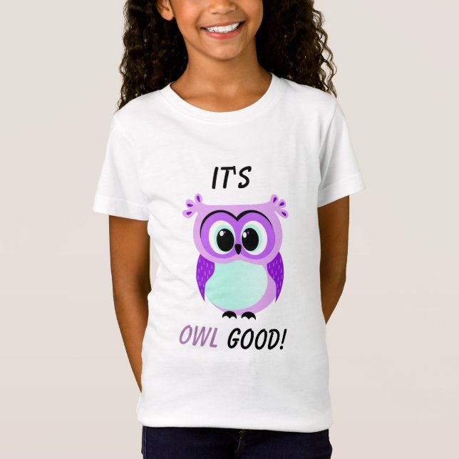 T-Shirt Illustration Lavender Owl (Devant)