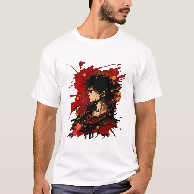 T-shirt Illustration Luffy dynamique avec équipage dans An (Devant)