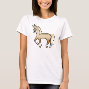 T-shirt Illustration mignonne d'un cheval Palomino trottan