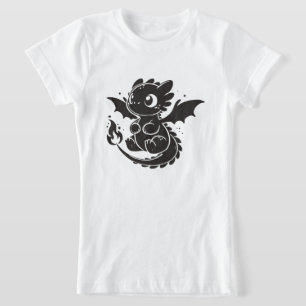 T-shirt illustration minimaliste de dragon mignon