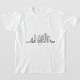 T-shirt Illustration minimaliste de l'horizon de la ville 