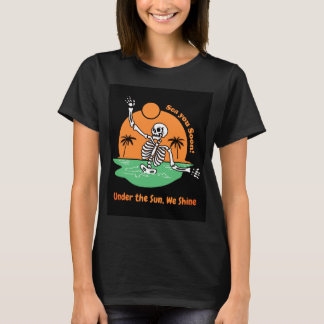 T-shirt Illustration noir et orange - Crâne d'été T-Shir