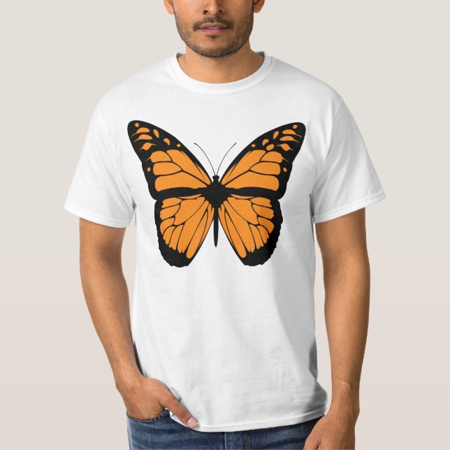 T-shirt Illustration orange de papillon de monarque (Devant)