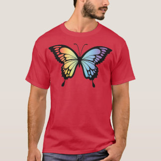 T-shirt Illustration Papillon Design Arc-en-ciel gain déta