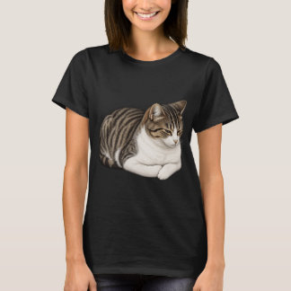 T-shirt Illustration pour amateur de chat roulé en boule d