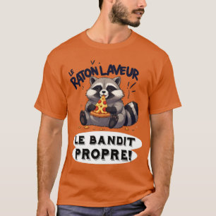 T-shirt Illustration Raton Laveur Humour  Le Bandit Propre