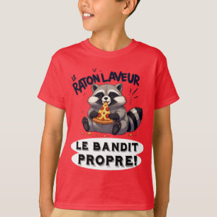 T-shirt Illustration Raton Laveur Humour  Le Bandit Propre