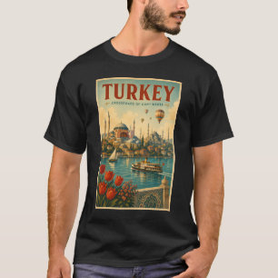 T-shirt Illustration rétro de la Mosquée Bleue Sainte-Soph