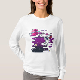 T-shirt Illustration rétro de l'astronaute spatial