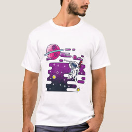 T-shirt Illustration rétro de l'astronaute spatial
