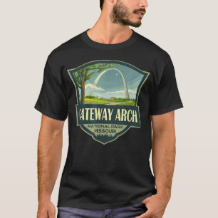 T-shirt Illustration Rétro du Parc National Gateway Arch