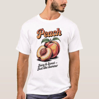 T-shirt Illustration Retro Peach Vintage Fruit
