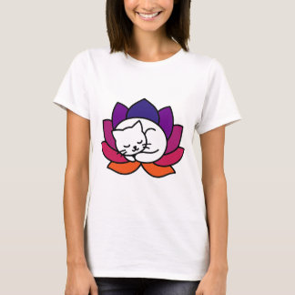 T-shirt Illustration Serene Cat Lotus