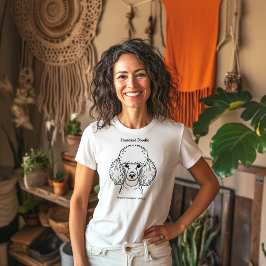 T-shirt Illustration Standard Poodle Portrait Black Line