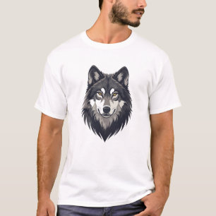 T-Shirt Illustration Tête de Loup Puissante