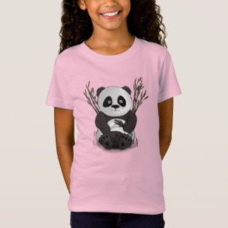 T-Shirt Illustration tirée à la main par un panda affamé