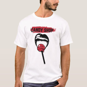 T-shirt illustration tirée par la main de bouche avec la
