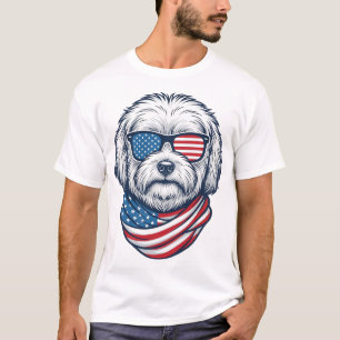 T-shirt Illustration vectorielle de chien duveteux patriot