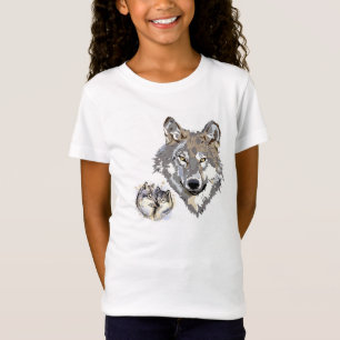 T-Shirt Illustration vectorielle de la tête de loup majest