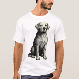 T-shirt Illustration vintage de chien assis