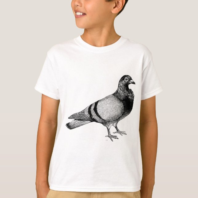 T-shirt Illustration vintage de Pigeon (Devant)
