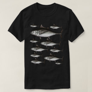 T-shirt Illustration vintage d'un banc de thons