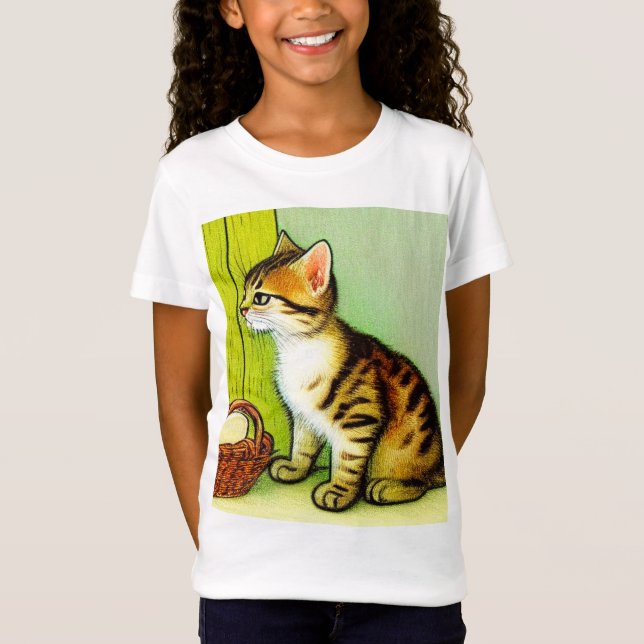 T-Shirt Illustration vintage Tabby Cat (Devant)
