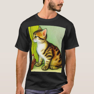 T-shirt Illustration vintage Tabby Cat