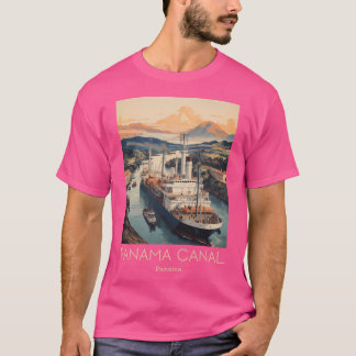 T-shirt Illustration Vintage voyage Du Canal De Panama
