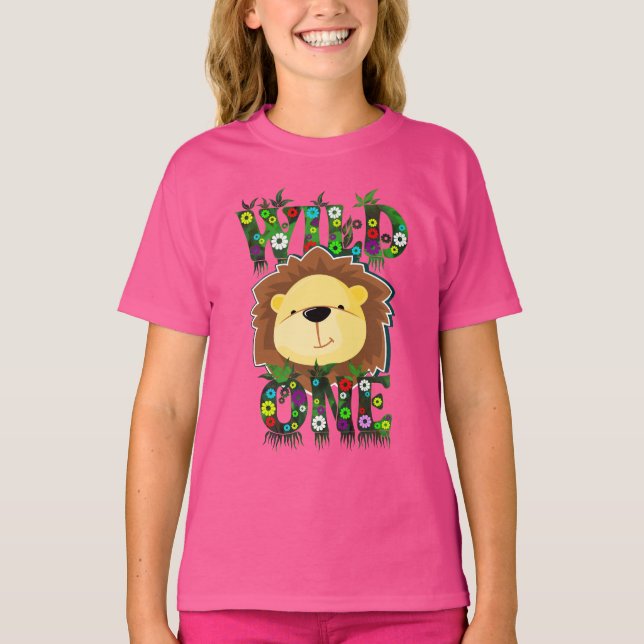 T-shirt Illustration WILD ONE Cute Lion (Devant)