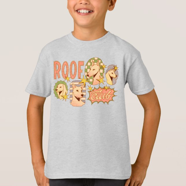 T-shirt Illustrations de club de toit / chien (Devant)