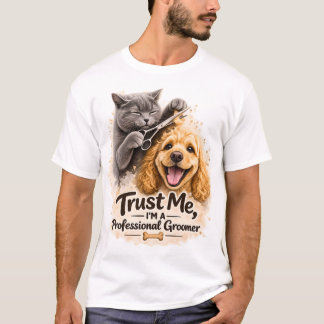 T-shirt Illustrations drôles de toiletteur pour animaux de