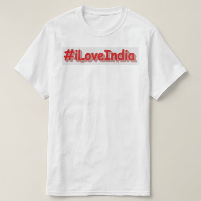 T-shirt "#iLoveIndia" Joli design. Commandez dès maintenan (Design devant)