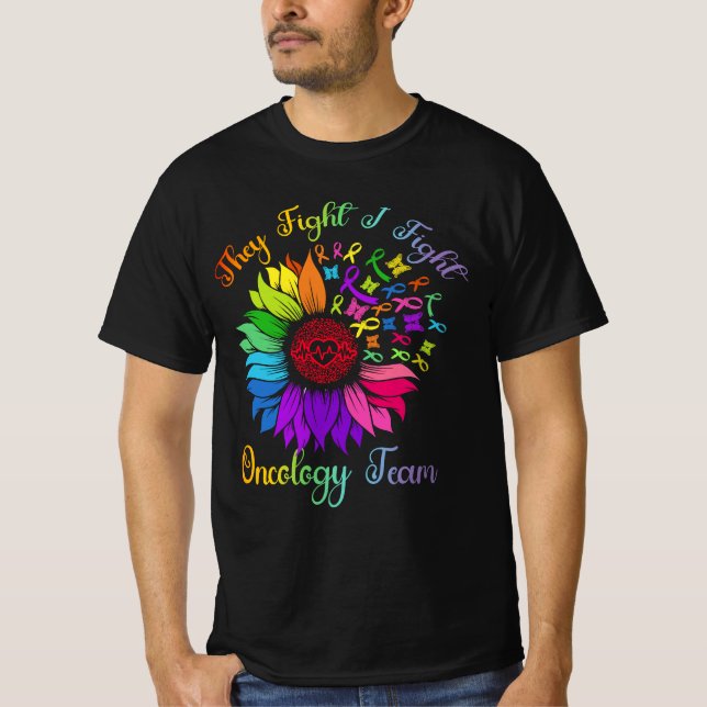 T-shirt Ils combattent I Combattre L'Équipe D'Oncologie To (Devant)