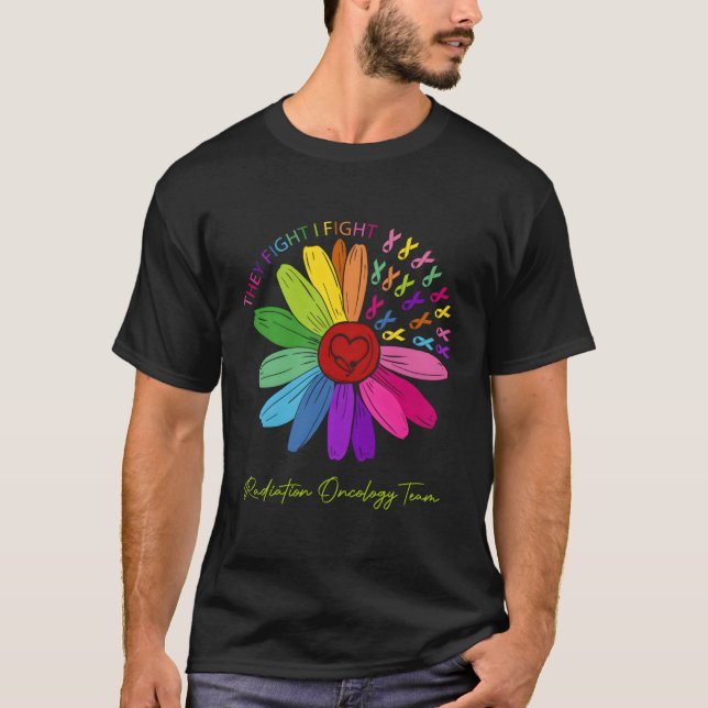 T-shirt Ils combattent Je Lutte Oncology Team Radiation On (Devant)