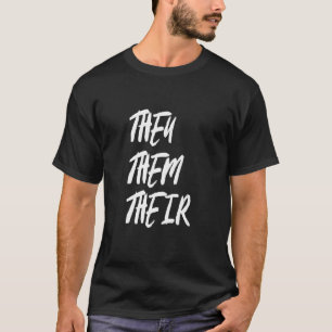 T-shirt Ils Leur Drapeau LGBTQIA Trans Pride Pronounes