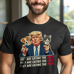 T-shirt Ils mangent des chiens mangent des chats Trump Deb