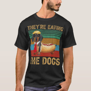 T-shirt Ils Mangent Les Chiens 2024 Retro Funny Dachshund