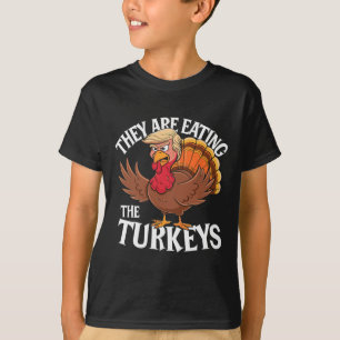 T-shirt Ils Mangent Les Dindes - Drôle De Thanksgiving