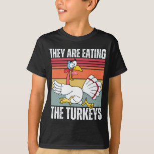 T-shirt Ils mangent Les Dindons Drôle Thanksgiving