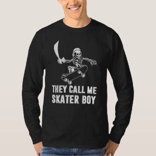 T-shirt Ils m'appellent le squelette de skateboard effraya