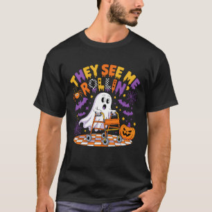 T-shirt Ils Me Voient Rolling Ghost Halloween Walker Physi
