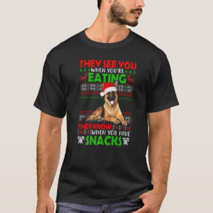 T-shirt Ils vous voient quand vous mangez Berger Allemand