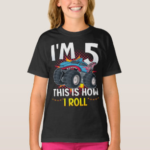 T-shirt I'm 5 Voici comment je roule Monster Truck Girl